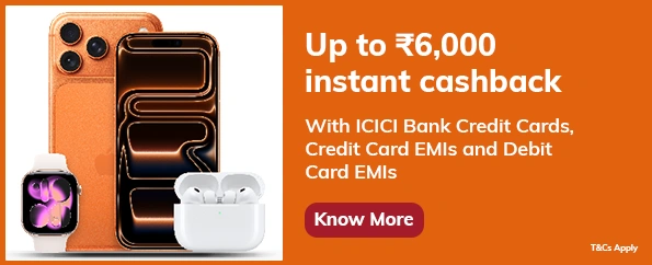 Get instant cashback of up to Rs 10,000 on Apple products.